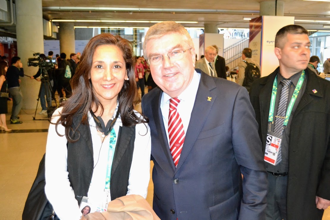 Patricia con Thomas Bach COI