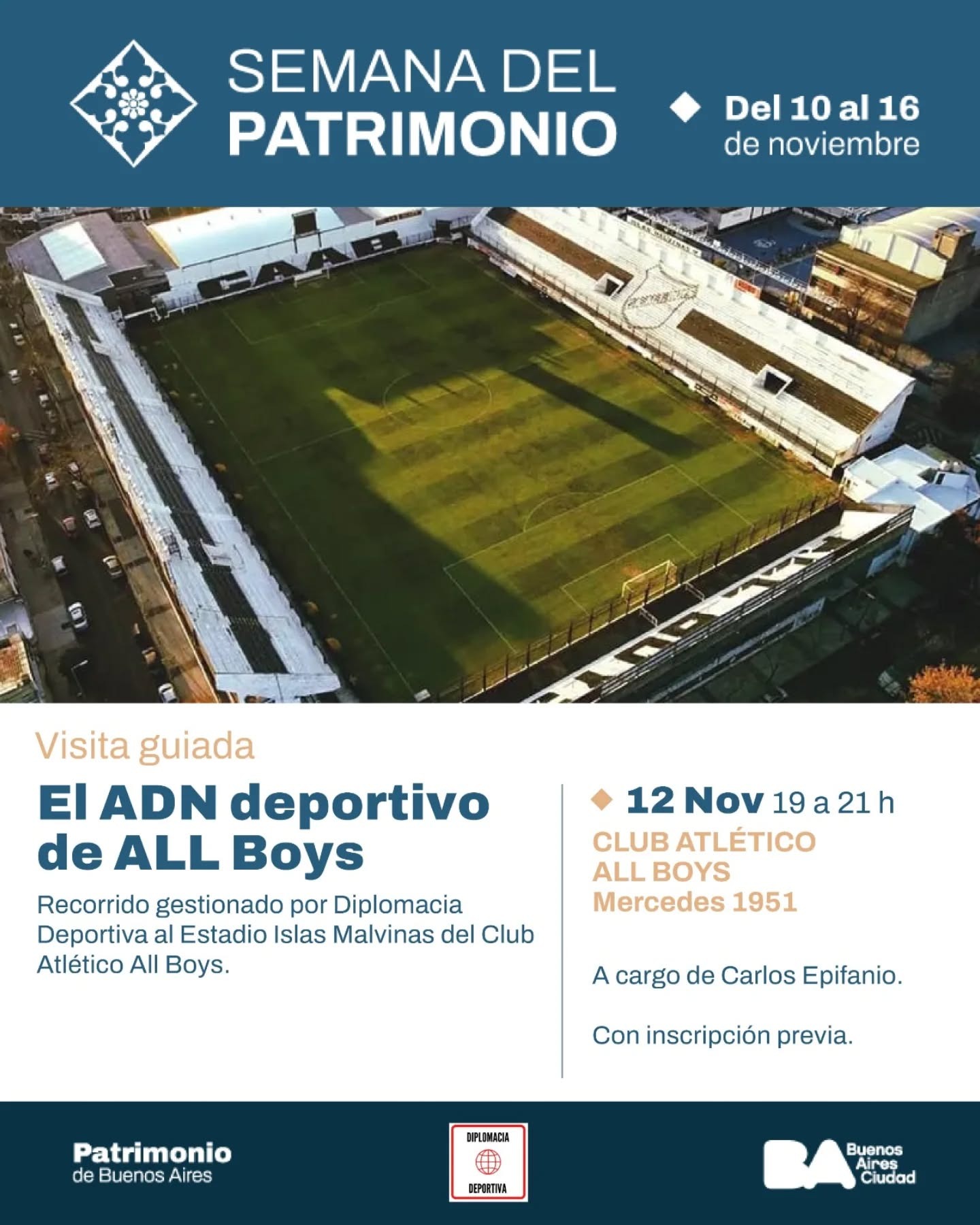 Flyer All Boys Semana Patrimonio