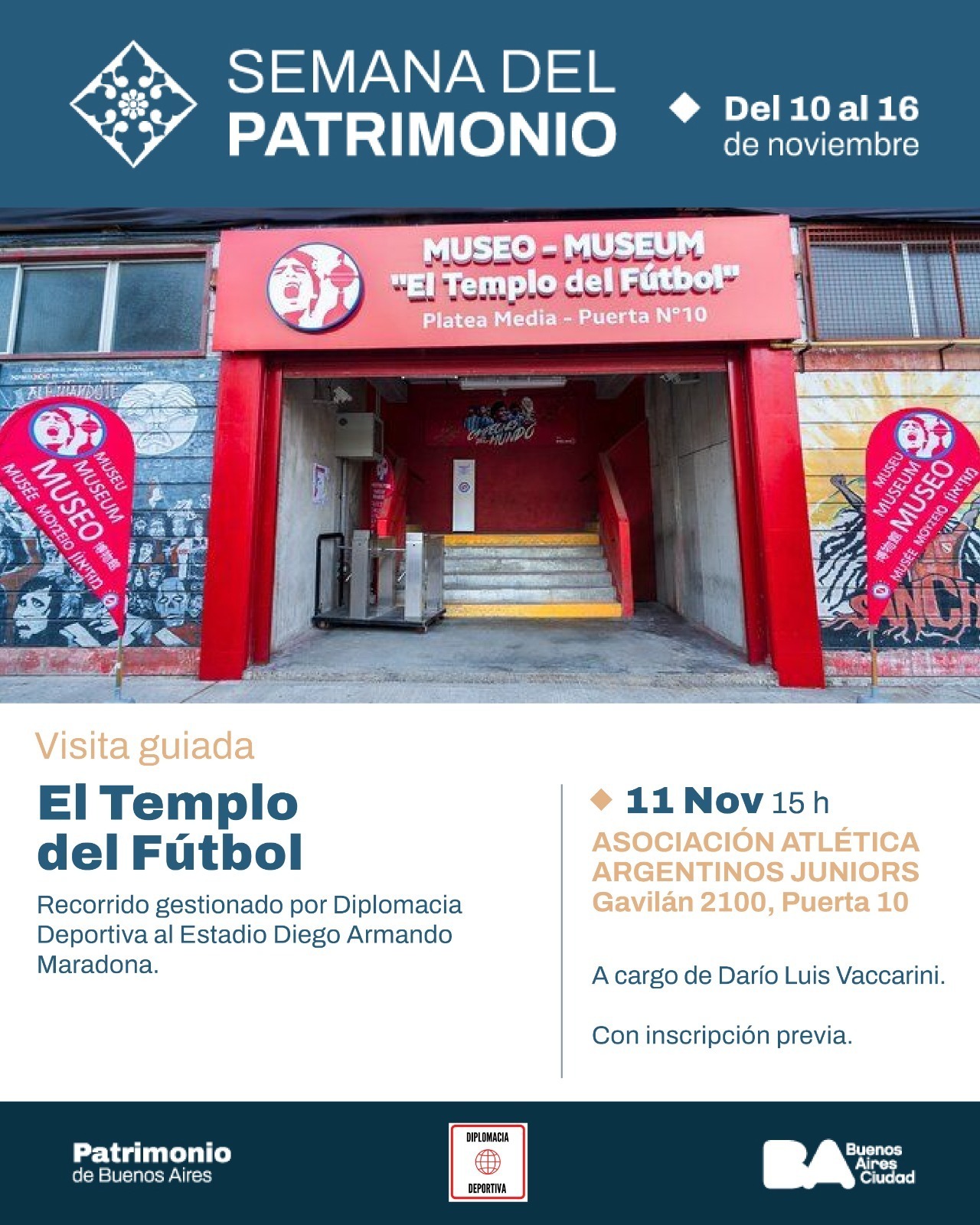 Flyer Argentinos Juniors Semana Patrimonio