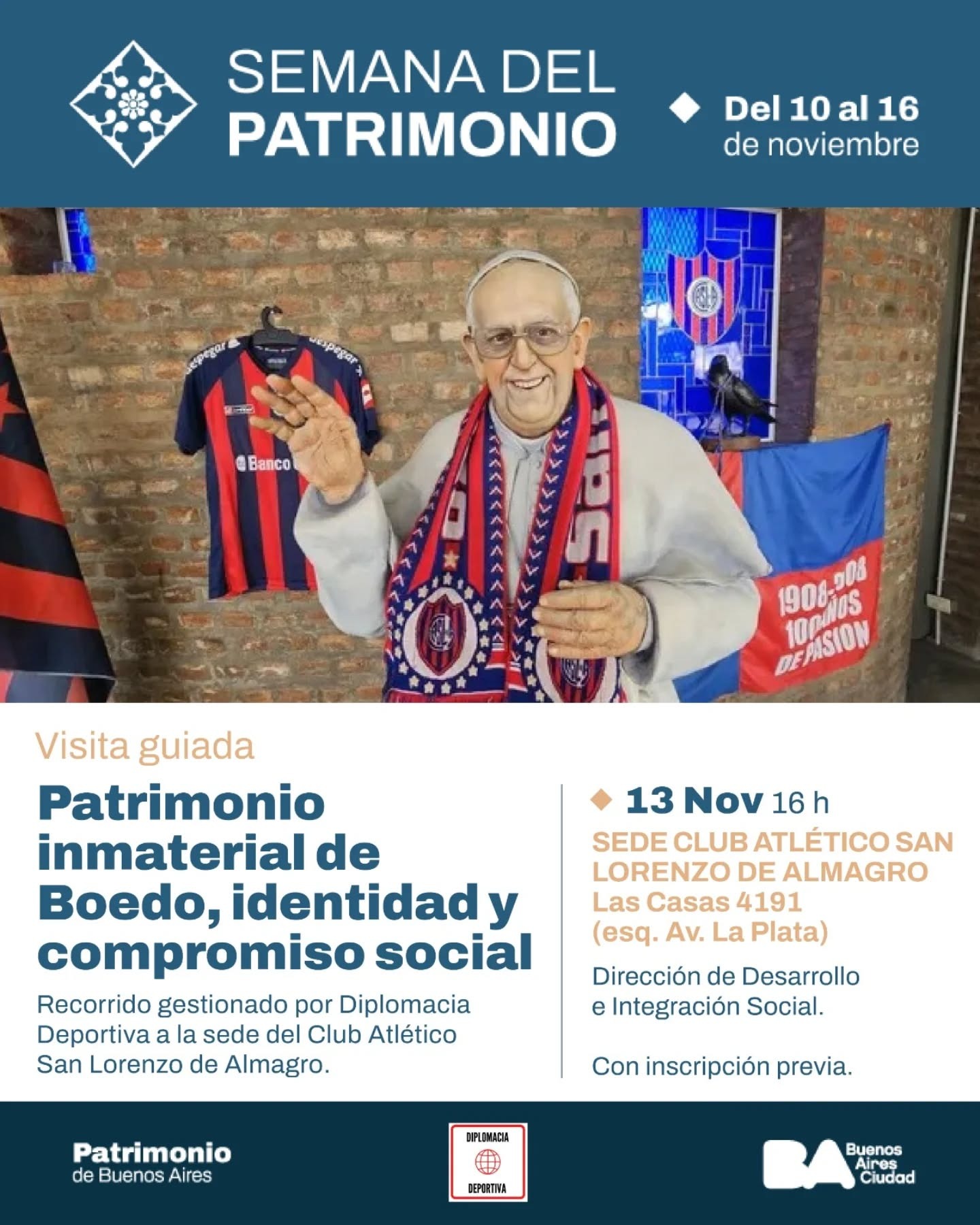 Flyer San Lorenzo Semana Patrimonio