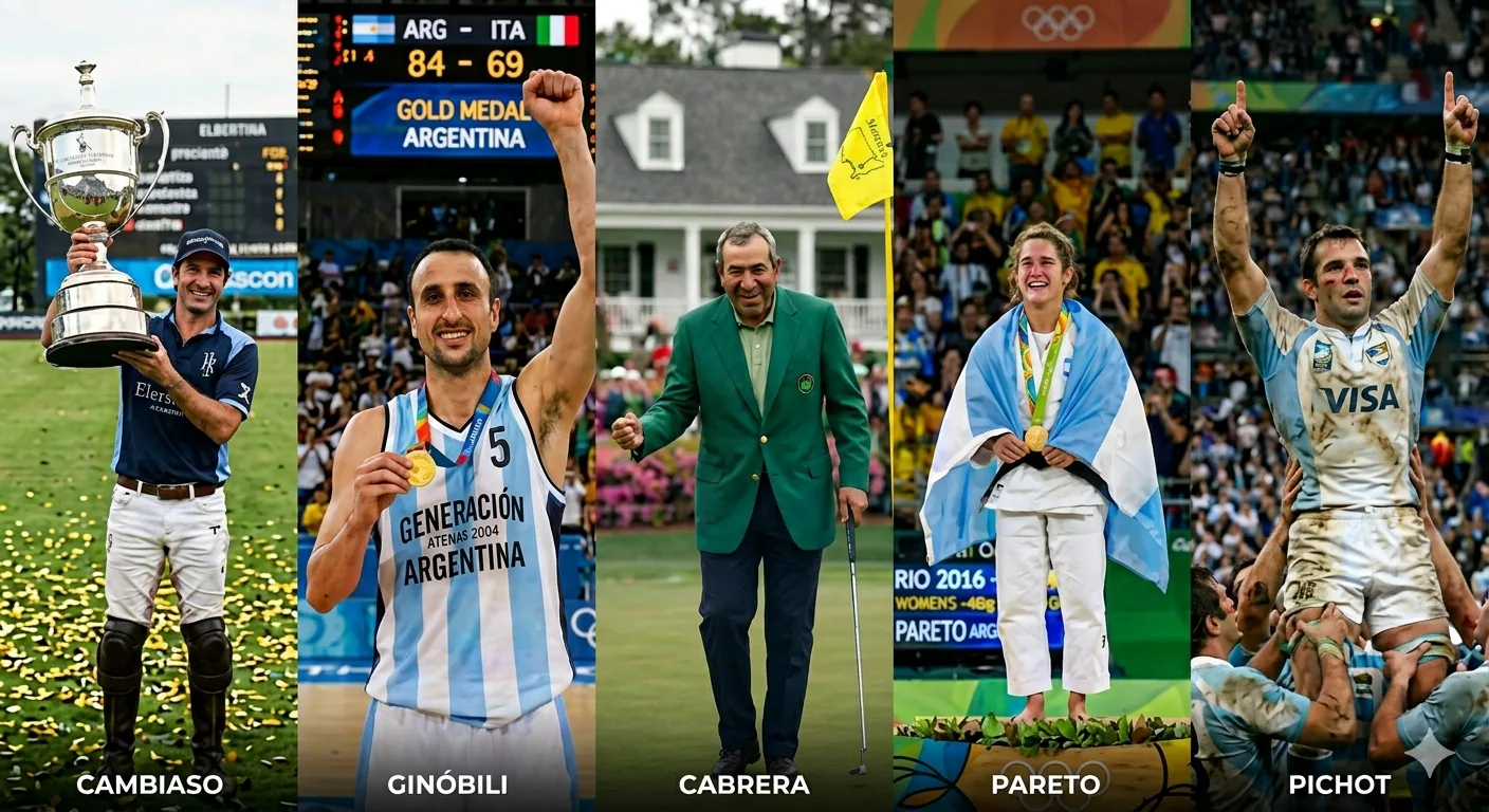 Messi, Fangio, Del Potro, Sabatini, Las Leonas