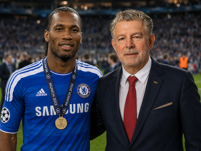 Didier Drogba y Joël Bouzou — Final Champions League Munich 2012